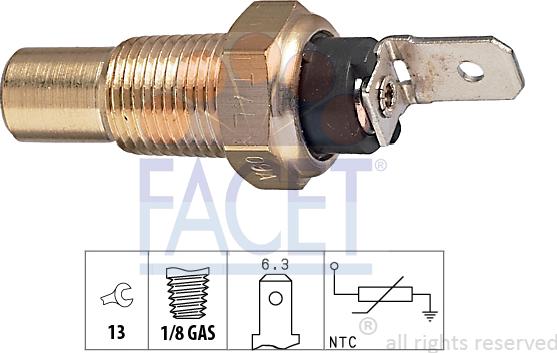 FACET 7.3079 - Датчик, температура охлаждающей жидкости autosila-amz.com