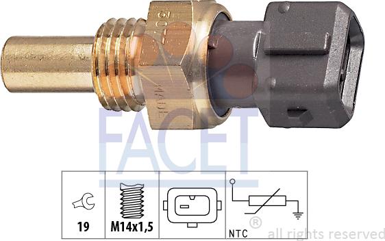 FACET 7.3077 - Датчик, температура охлаждающей жидкости autosila-amz.com