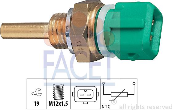 FACET 7.3149 - Датчик, температура охлаждающей жидкости autosila-amz.com