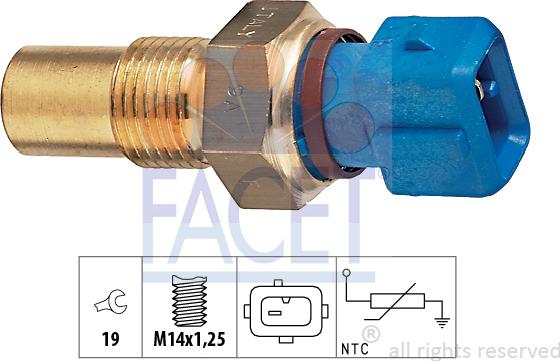 FACET 7.3182 - Датчик, температура охлаждающей жидкости autosila-amz.com