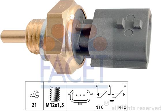 FACET 7.3365 - Датчик, температура охлаждающей жидкости autosila-amz.com