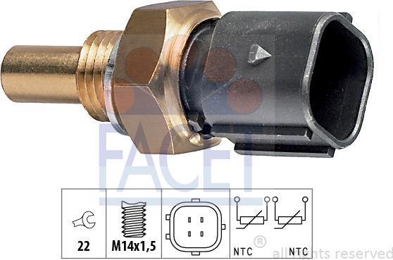 FACET 7.3316 - Датчик, температура охлаждающей жидкости autosila-amz.com