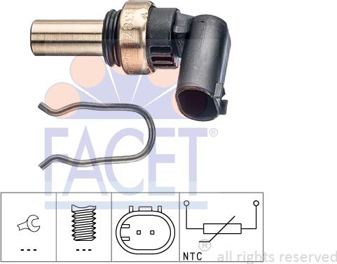 FACET 7.3387 - Датчик, температура охлаждающей жидкости autosila-amz.com