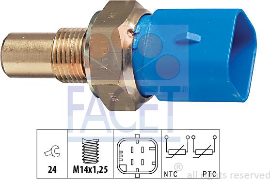 FACET 7.3320 - Датчик, температура охлаждающей жидкости autosila-amz.com