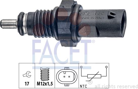 FACET 7.3375 - Датчик, температура охлаждающей жидкости autosila-amz.com