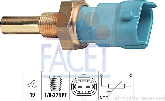 FACET 7.3263 - Датчик, температура охлаждающей жидкости autosila-amz.com