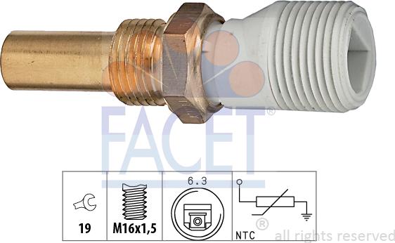 FACET 7.3238 - Датчик, температура охлаждающей жидкости autosila-amz.com