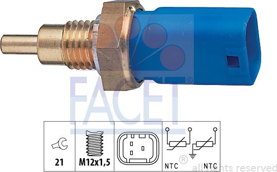 FACET 7.3275 - Датчик, температура охлаждающей жидкости autosila-amz.com