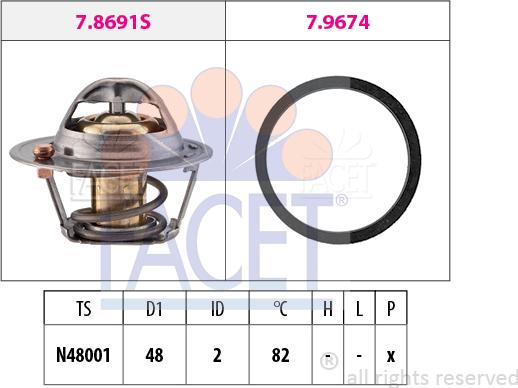 FACET 7.7999 - Термостат охлаждающей жидкости / корпус autosila-amz.com