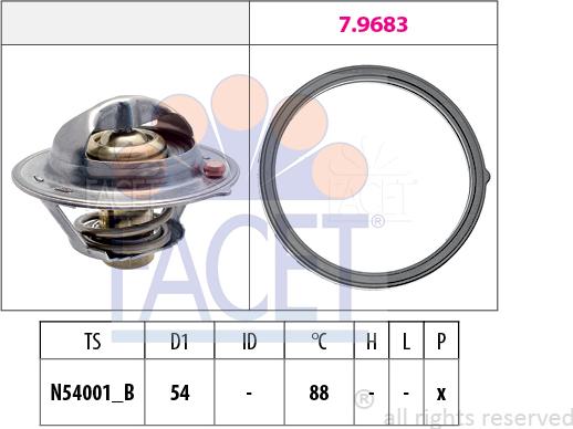 FACET 7.7995 - Термостат охлаждающей жидкости / корпус autosila-amz.com