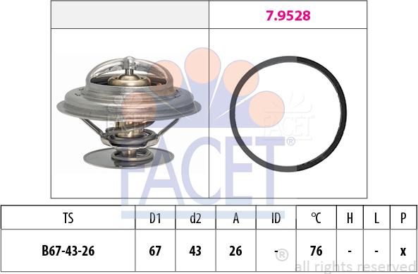 FACET 7.7996 - Термостат охлаждающей жидкости / корпус autosila-amz.com