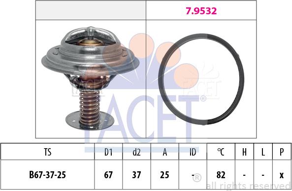 FACET 7.7952 - Термостат охлаждающей жидкости / корпус autosila-amz.com