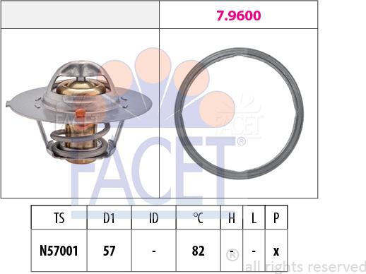 FACET 7.7938 - Термостат охлаждающей жидкости / корпус autosila-amz.com