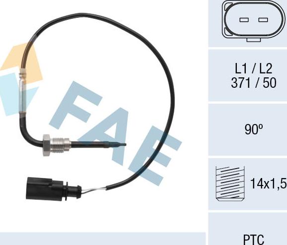 FAE 68092 - Датчик, температура выхлопных газов autosila-amz.com
