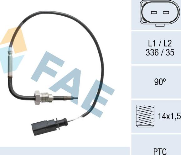 FAE 68097 - Датчик, температура выхлопных газов autosila-amz.com