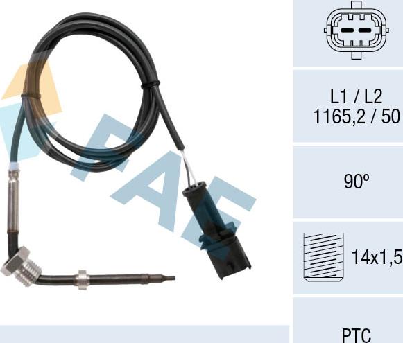 FAE 68044 - Датчик, температура выхлопных газов autosila-amz.com