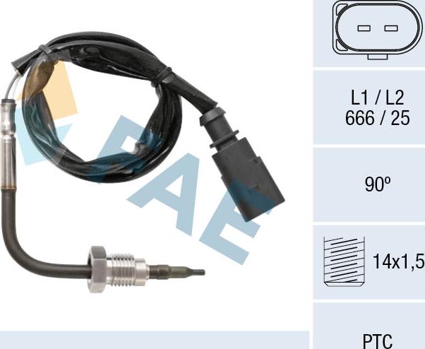 FAE 68048 - Датчик, температура выхлопных газов autosila-amz.com