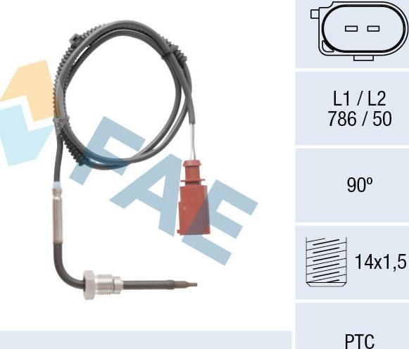 FAE 68068 - Датчик, температура выхлопных газов autosila-amz.com
