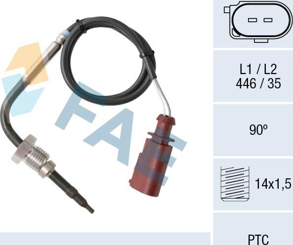 FAE 68011 - Датчик, температура выхлопных газов autosila-amz.com
