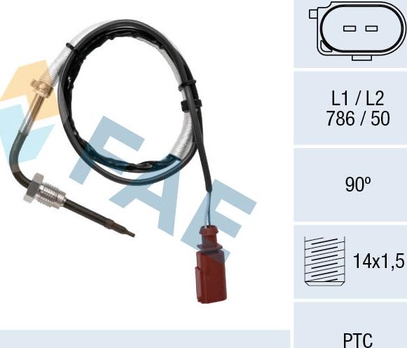 FAE 68089 - Датчик, температура выхлопных газов autosila-amz.com