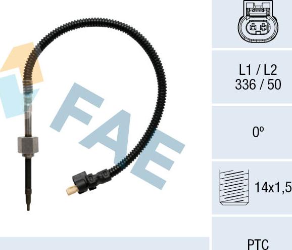 FAE 68034 - Датчик, температура выхлопных газов autosila-amz.com