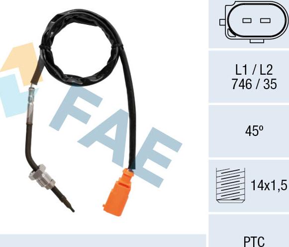 FAE 68035 - Датчик, температура выхлопных газов autosila-amz.com