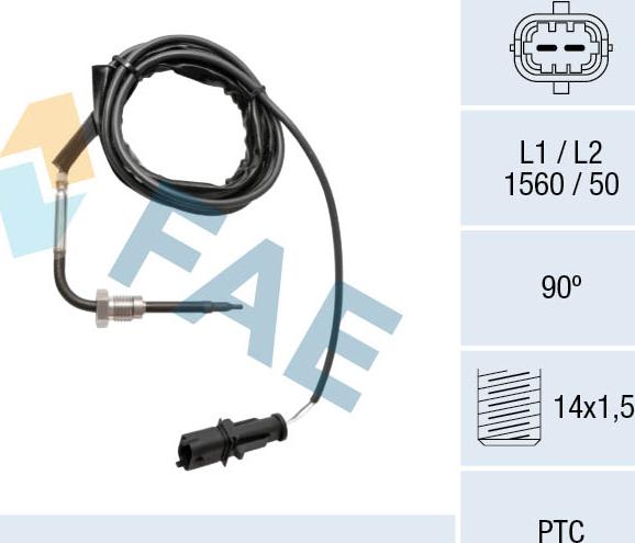 FAE 68038 - Датчик, температура выхлопных газов autosila-amz.com