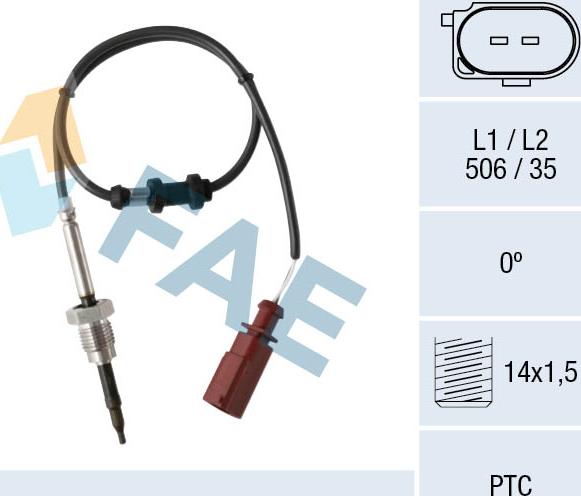 FAE 68026 - Датчик, температура выхлопных газов autosila-amz.com