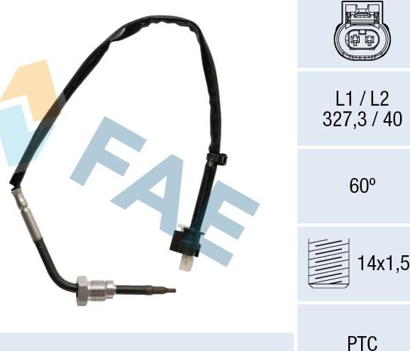 FAE 68027 - Датчик, температура выхлопных газов autosila-amz.com