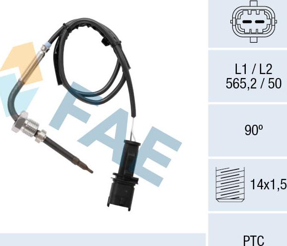 FAE 68074 - Датчик, температура выхлопных газов autosila-amz.com