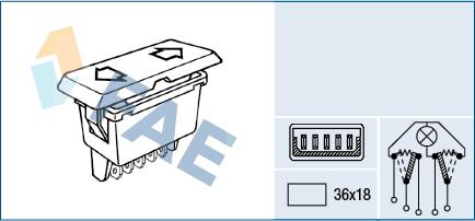 FAE 62640 - Выключатель, стеклоподъемник autosila-amz.com