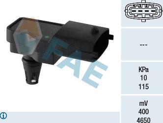 FAE 15041 - Датчик давления во впускном коллекторе (4 pin) FIAT 500, 500 C, 500L, autosila-amz.com