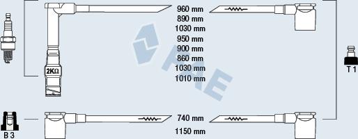 FAE 85520 - Комплект проводов зажигания autosila-amz.com