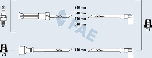 FAE 85390 - Комплект проводов зажигания autosila-amz.com