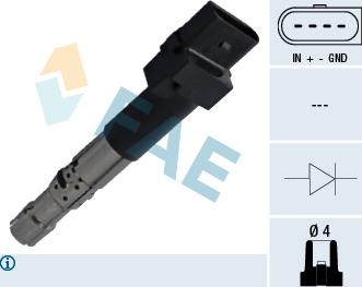 FAE 80327 - Катушка зажигания autosila-amz.com