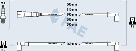 FAE 83950 - Комплект проводов зажигания autosila-amz.com