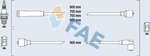 FAE 83450 - Комплект проводов зажигания autosila-amz.com