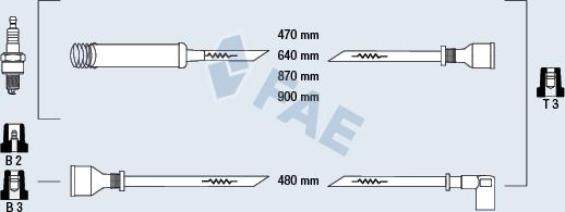 FAE 83550 - Комплект проводов зажигания autosila-amz.com