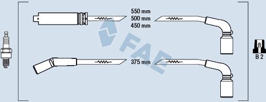 FAE 83562 - Комплект проводов зажигания autosila-amz.com