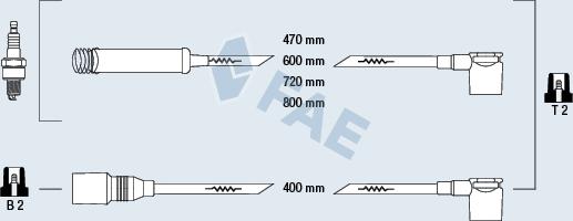 FAE 83570 - Комплект проводов зажигания autosila-amz.com