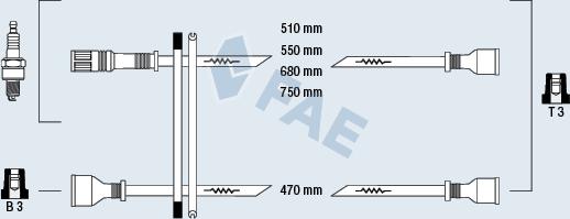 FAE 83060 - Комплект проводов зажигания autosila-amz.com