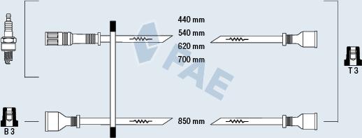 FAE 83100 - Комплект проводов зажигания autosila-amz.com