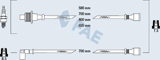 FAE 83380 - Комплект проводов зажигания autosila-amz.com