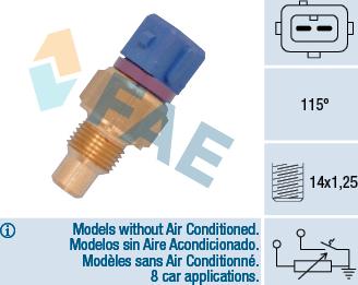 FAE 34435 - Датчик, температура охлаждающей жидкости autosila-amz.com