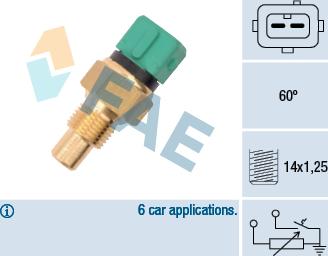 FAE 34425 - Датчик, температура охлаждающей жидкости autosila-amz.com