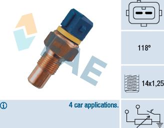 FAE 34050 - Датчик, температура охлаждающей жидкости autosila-amz.com