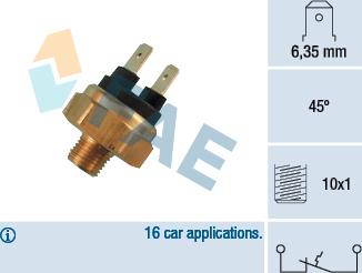 FAE 35430 - Датчик, температура охлаждающей жидкости autosila-amz.com