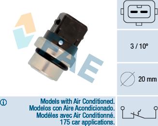 FAE 35650 - Датчик, температура охлаждающей жидкости autosila-amz.com