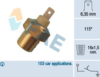 FAE 35070 - Датчик, температура охлаждающей жидкости autosila-amz.com