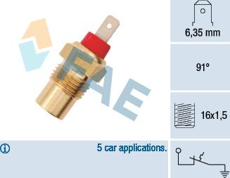 FAE 35101 - Датчик, температура охлаждающей жидкости autosila-amz.com